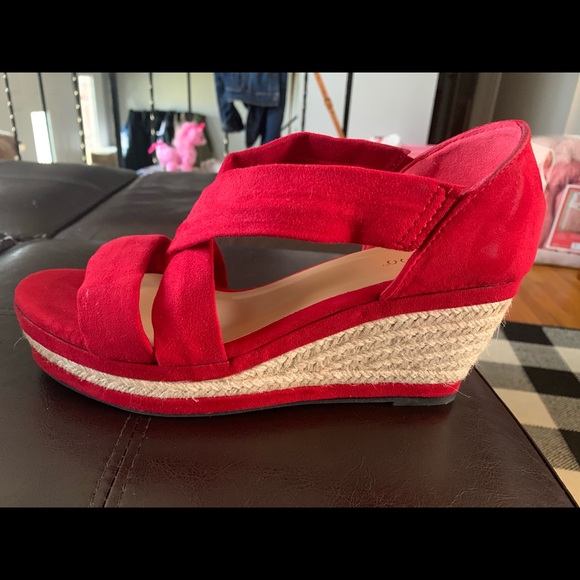 Bamboo Comfy Strap Espadrille Wedges Size 10 - Picture 2 of 4
